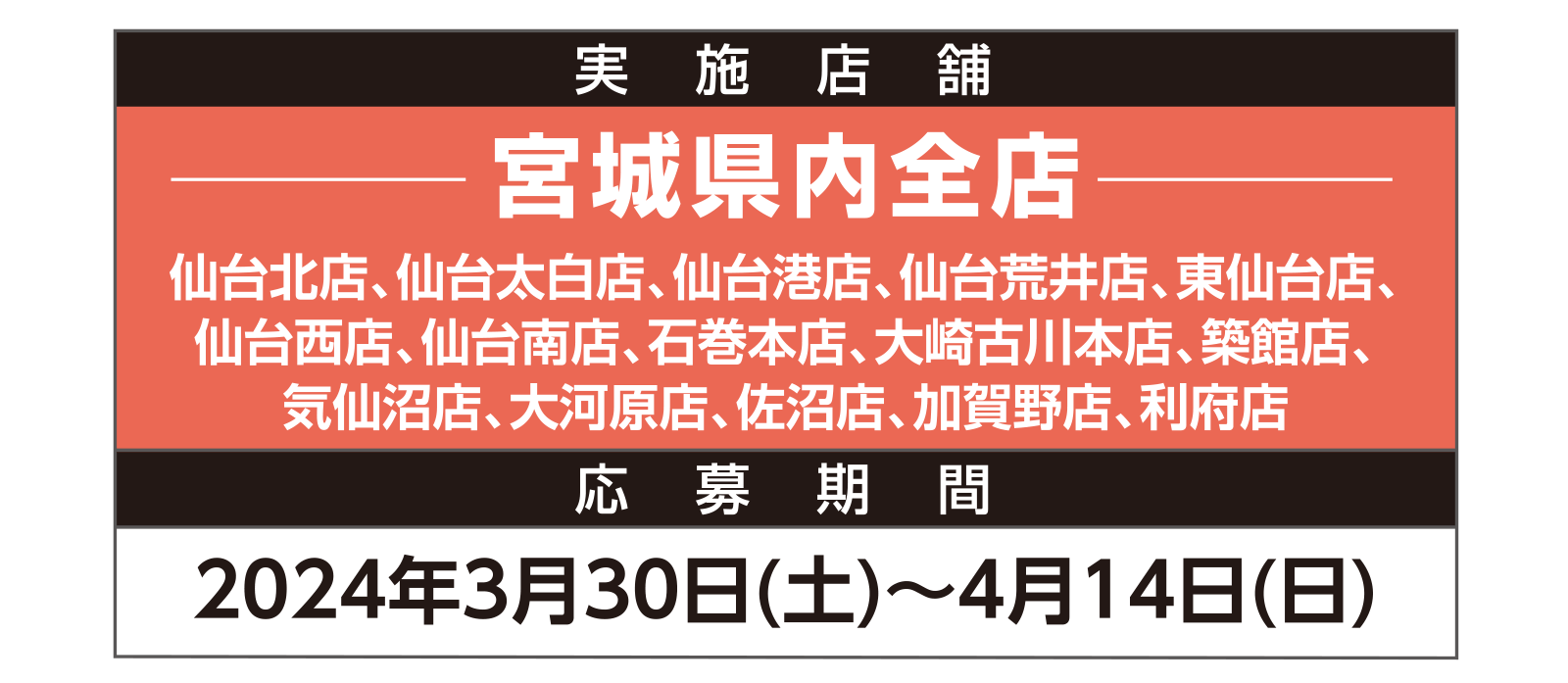 実施店舗・応募期間